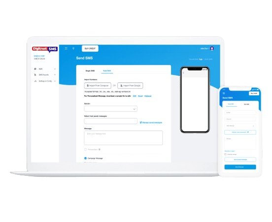 Digitrust SMS app screens